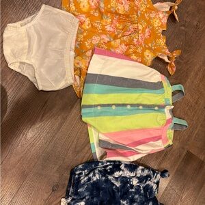 Colorful Striped Kids Dress, floral dress and the dye romper